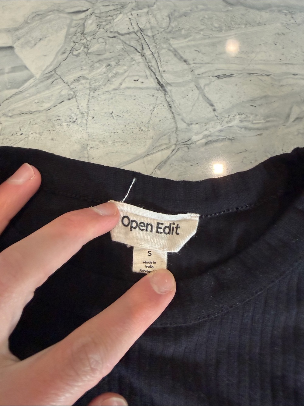 Open Edit Black Ribbed High-Neck Tank Top - Picture 2 of 2